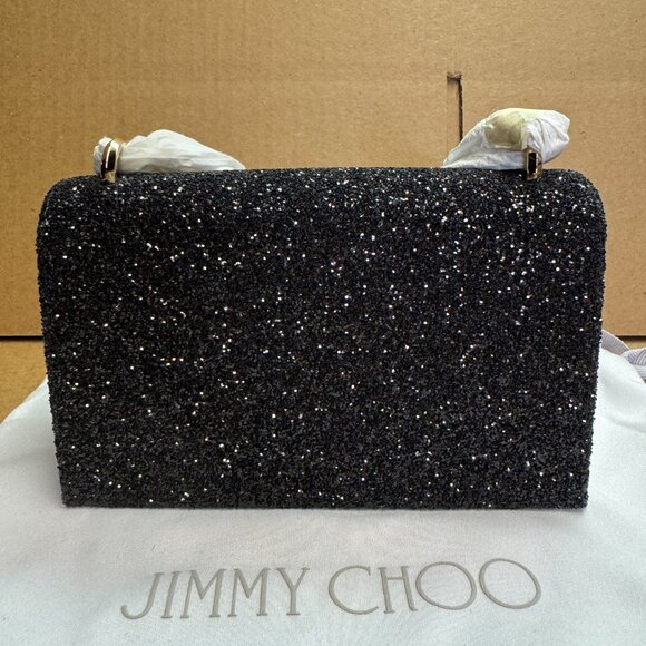 JIMMY CHOO Bohemia Glitter Embellished Shoulder Bag - Black - Picture 7 of 11